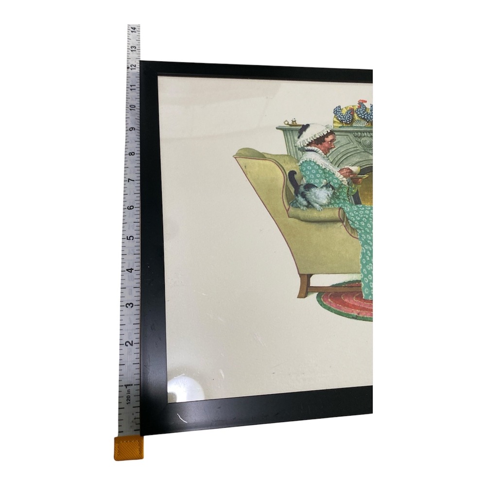 Norman Rockwell Tea for Two Framed Art Print Black Frame Americana Decor 12x15 - Picture 5 of 5